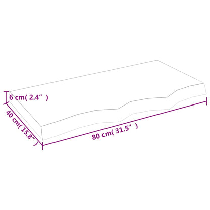 vidaXL Wandregal Hellbraun 80x40x(2-6) cm Massivholz Eiche Behandelt