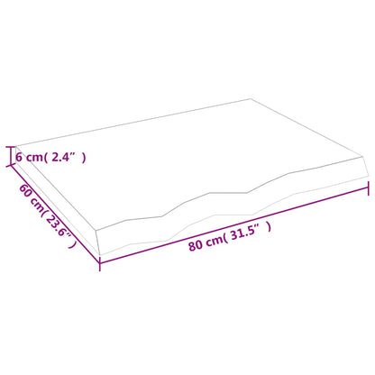 vidaXL Wandregal Hellbraun 80x60x(2-6) cm Massivholz Eiche Behandelt