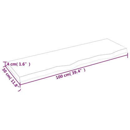 vidaXL Wandregal Hellbraun 100x30x(2-4) cm Massivholz Eiche Behandelt