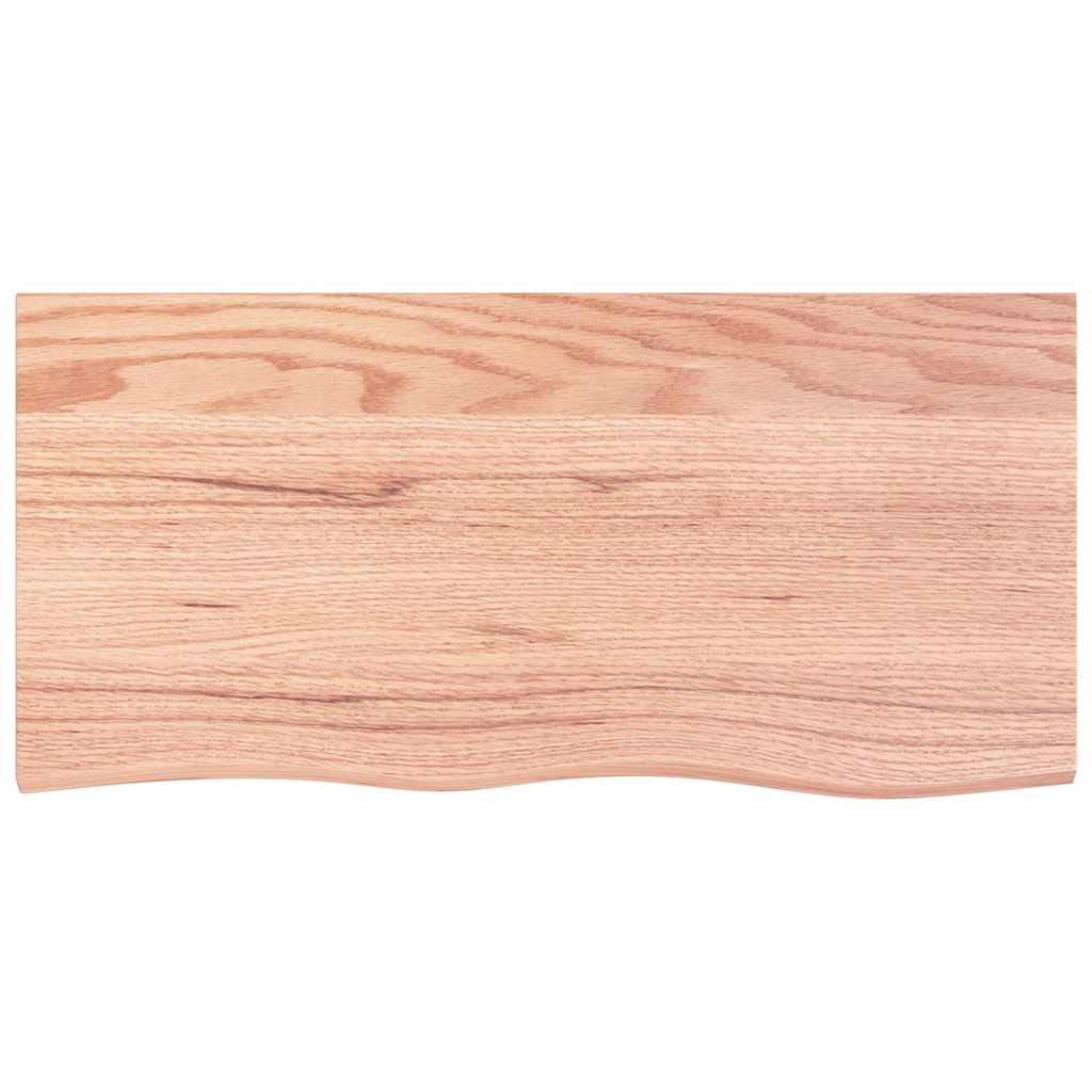 vidaXL Wandregal Hellbraun 100x50x2 cm Massivholz Eiche Behandelt