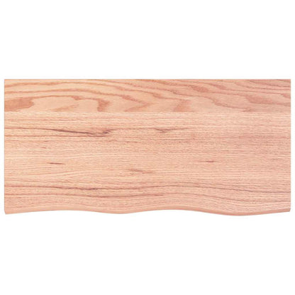 vidaXL Wandregal Hellbraun 100x50x(2-6) cm Massivholz Eiche Behandelt