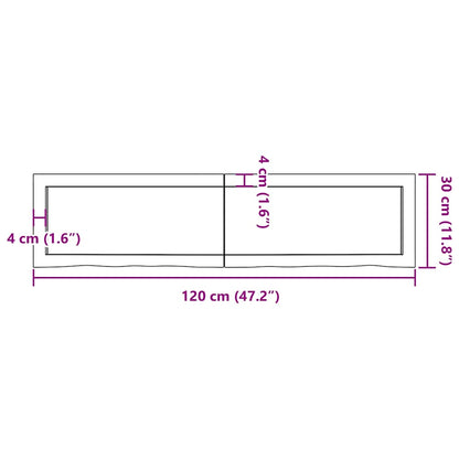 vidaXL Wandregal Hellbraun 120x30x(2-4) cm Massivholz Eiche Behandelt