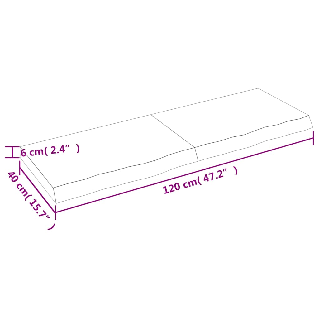 vidaXL Wandregal Hellbraun 120x40x(2-6) cm Massivholz Eiche Behandelt