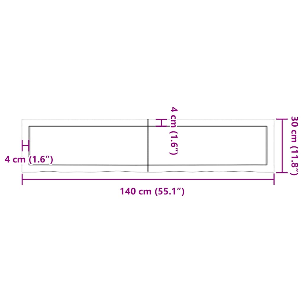 vidaXL Wandregal Hellbraun 140x30x(2-4) cm Massivholz Eiche Behandelt