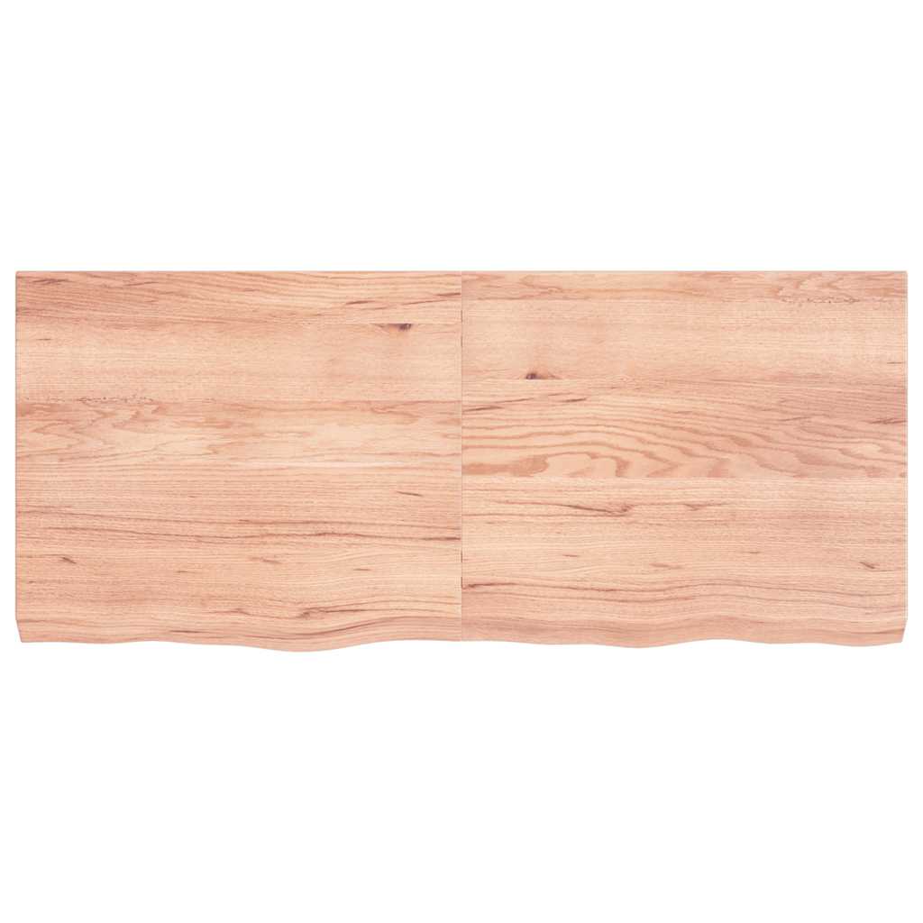 vidaXL Étagère murale marron clair 140x60x(2-6) cm en chêne massif traité