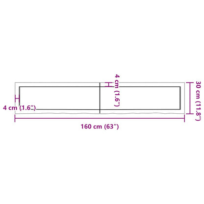 vidaXL Wandregal Hellbraun 160x30x(2-4) cm Massivholz Eiche Behandelt