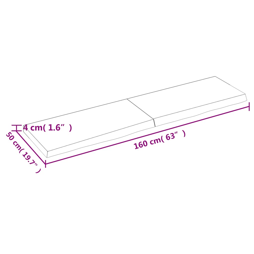 vidaXL Étagère murale marron clair 160x50x(2-4) cm Bois de chêne massif traité