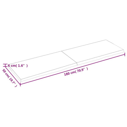 vidaXL Étagère murale marron clair 180x50x(2-4) cm bois de chêne massif traité