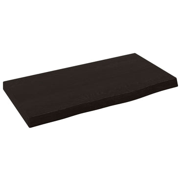 vidaXL Wandregal Dunkelbraun 40x20x2 cm Massivholz Eiche Behandelt