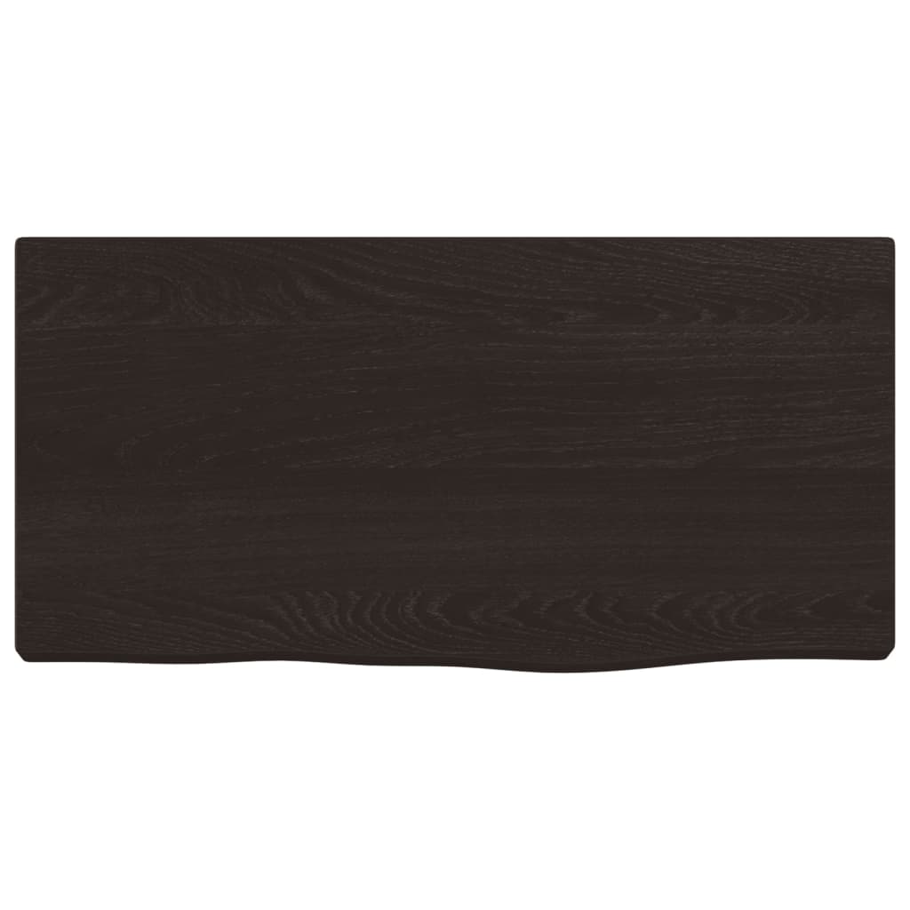 vidaXL Wandregal Dunkelbraun 40x20x2 cm Massivholz Eiche Behandelt