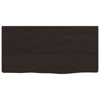vidaXL Wandregal Dunkelbraun 40x20x2 cm Massivholz Eiche Behandelt