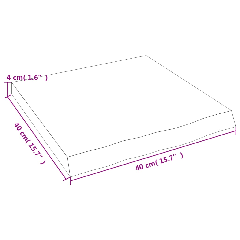 vidaXL Wandregal Dunkelbraun 40x40x(2-4) cm Massivholz Eiche Behandelt