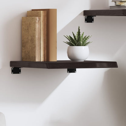 vidaXL Wandregal Dunkelbraun 40x40x(2-4) cm Massivholz Eiche Behandelt