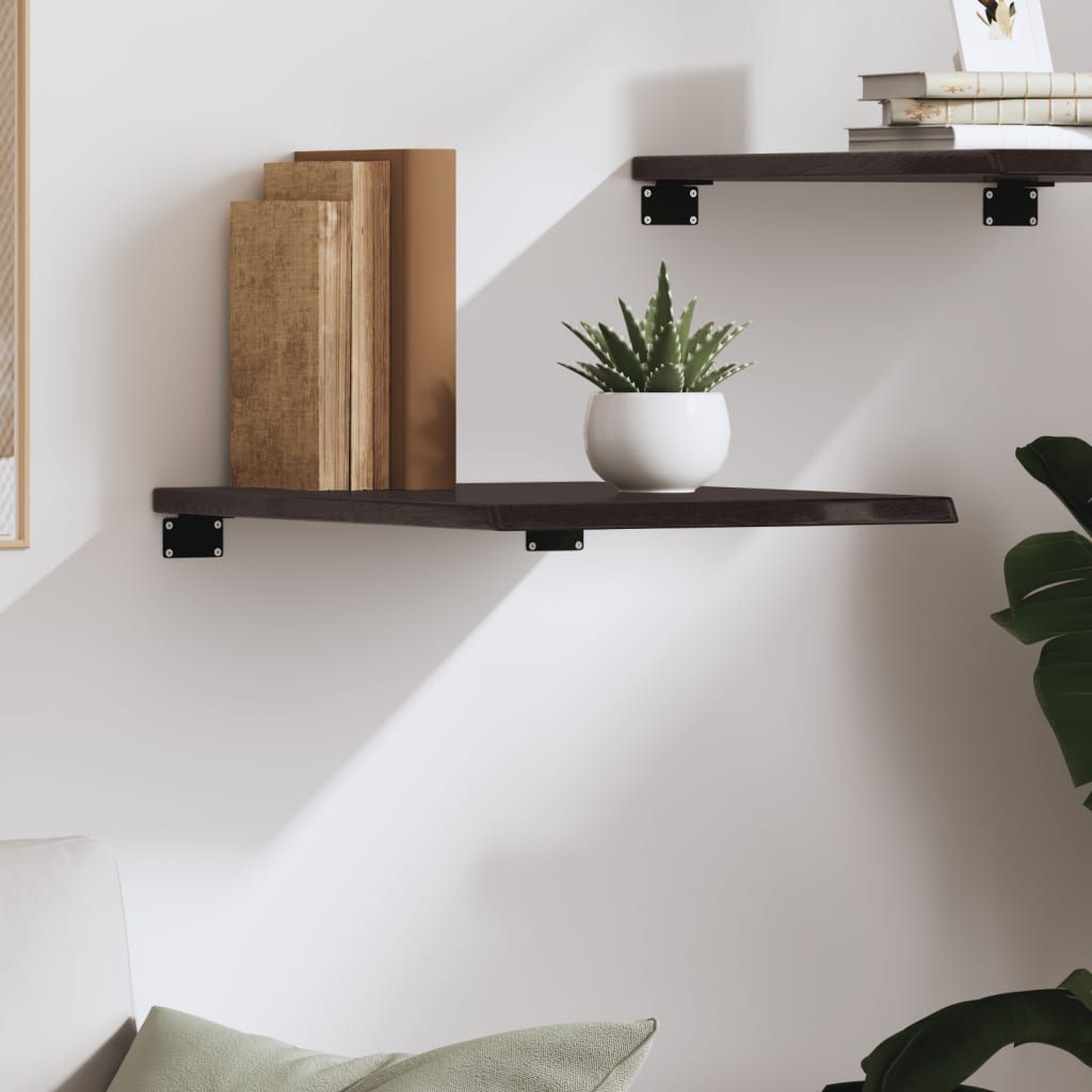 vidaXL Wandregal Dunkelbraun 40x50x2 cm Massivholz Eiche Behandelt