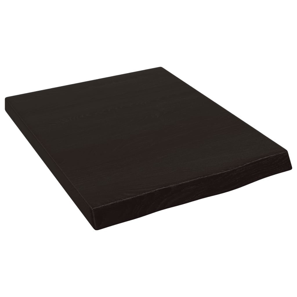 vidaXL Wandregal Dunkelbraun 40x50x(2-4) cm Massivholz Eiche Behandelt