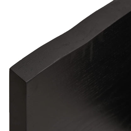 vidaXL Wandregal Dunkelbraun 40x50x(2-4) cm Massivholz Eiche Behandelt
