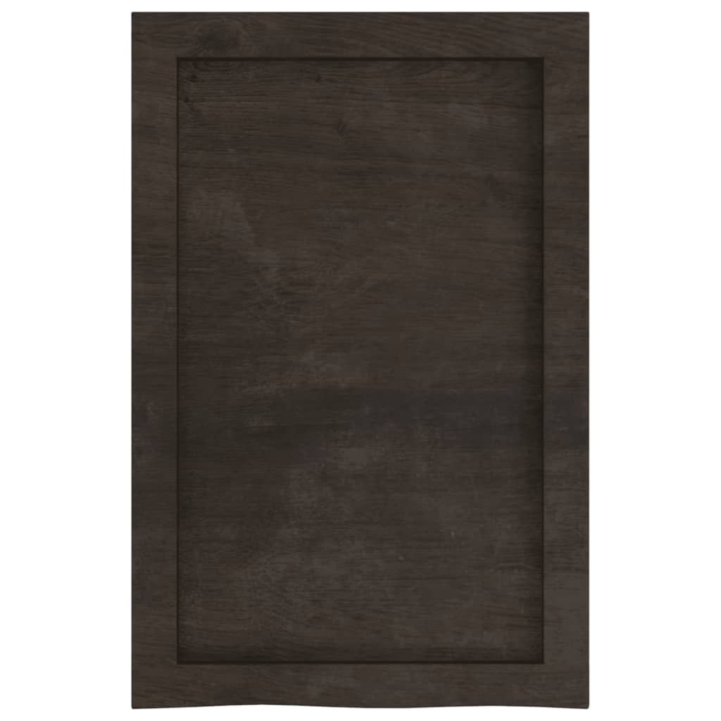 vidaXL Wandregal Dunkelbraun 40x60x(2-6) cm Massivholz Eiche Behandelt