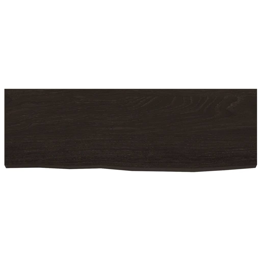 vidaXL Wandregal Dunkelbraun 60x20x2 cm Massivholz Eiche Behandelt