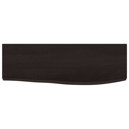 vidaXL Wandregal Dunkelbraun 60x20x4 cm Massivholz Eiche Behandelt