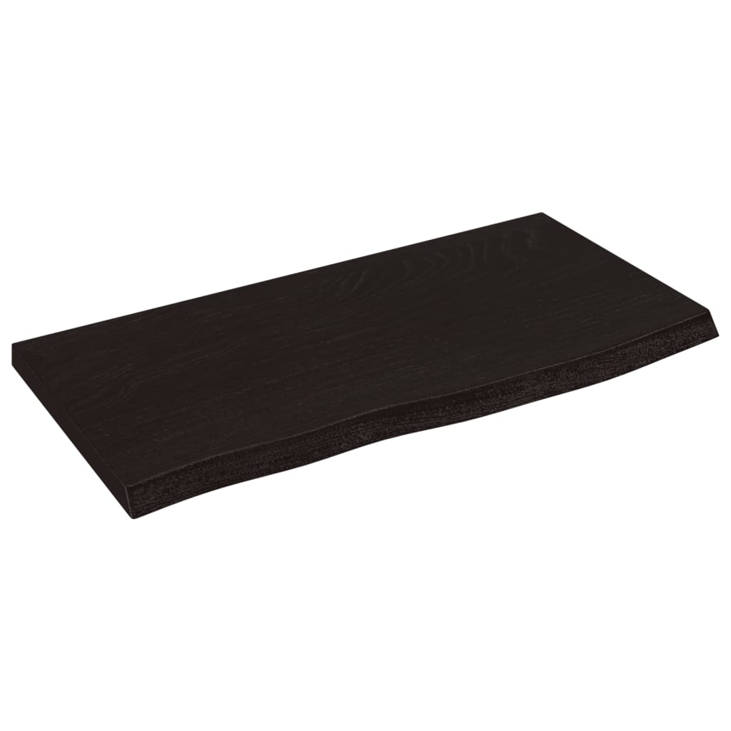 vidaXL Wandregal Dunkelbraun 60x30x2 cm Massivholz Eiche Behandelt