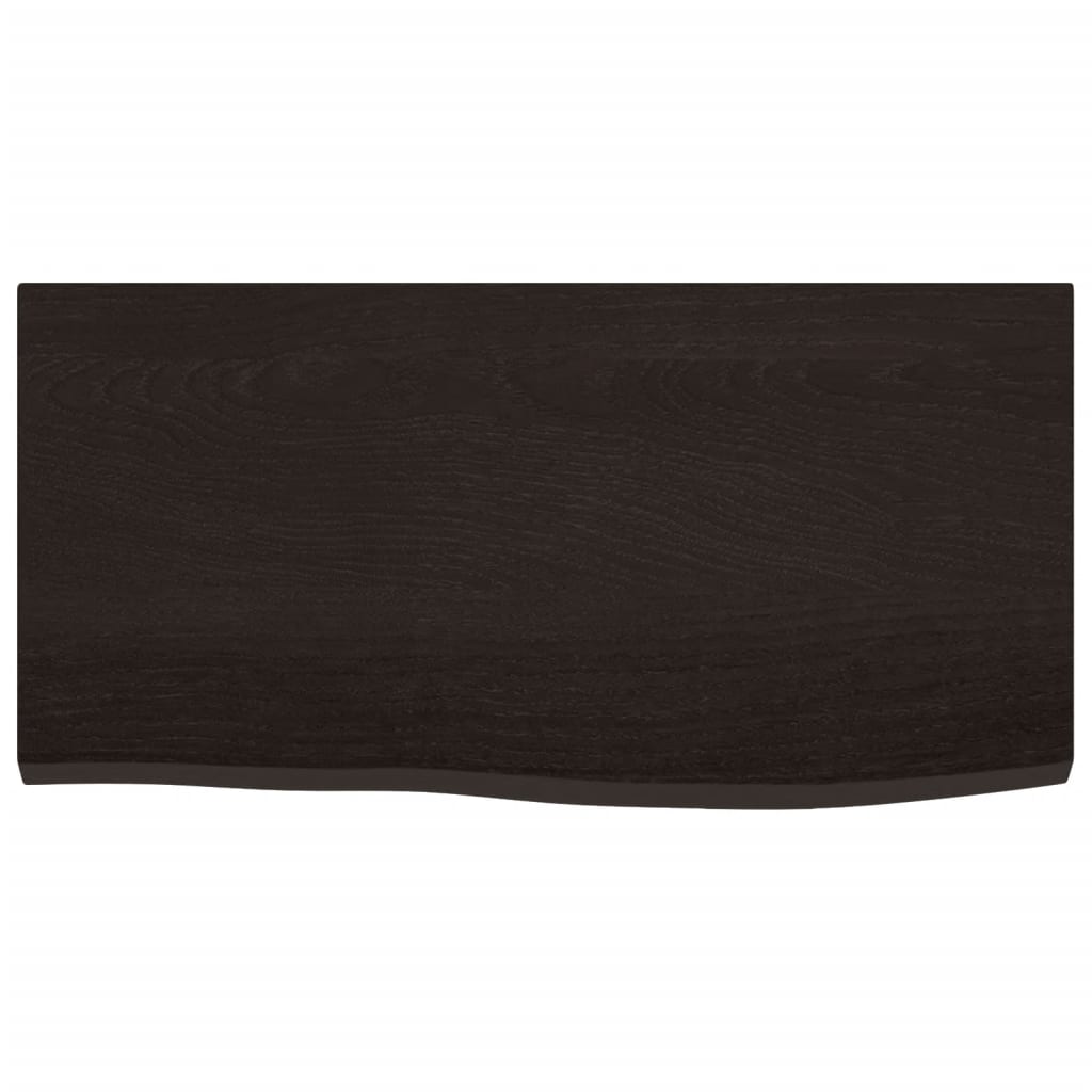 vidaXL Wandregal Dunkelbraun 60x30x2 cm Massivholz Eiche Behandelt
