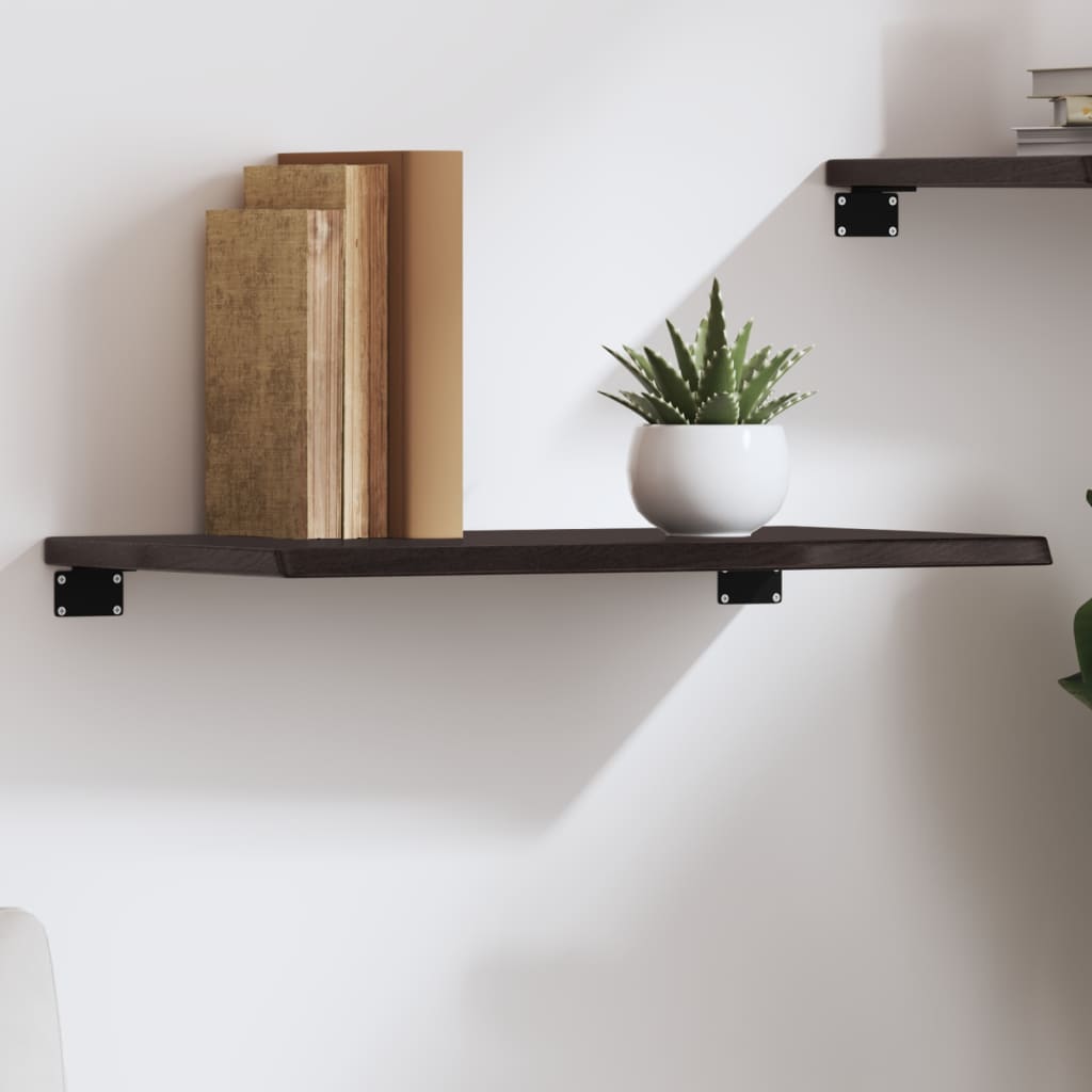 vidaXL Wandregal Dunkelbraun 60x30x2 cm Massivholz Eiche Behandelt