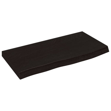 vidaXL Wandregal Dunkelbraun 60x30x(2-4) cm Massivholz Eiche Behandelt