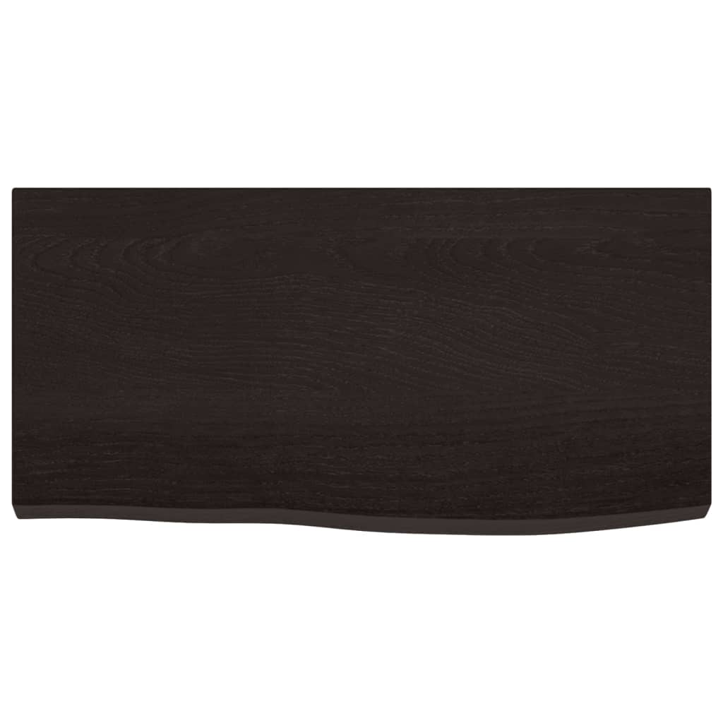 vidaXL Wandregal Dunkelbraun 60x30x(2-4) cm Massivholz Eiche Behandelt