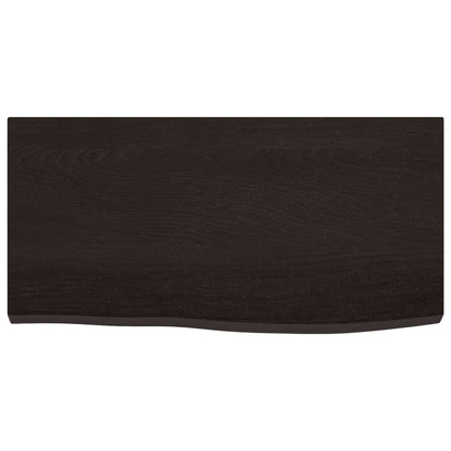 vidaXL Wandregal Dunkelbraun 60x30x(2-4) cm Massivholz Eiche Behandelt