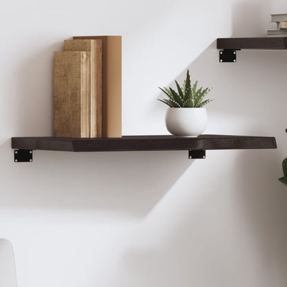 vidaXL Wandregal Dunkelbraun 60x30x(2-4) cm Massivholz Eiche Behandelt