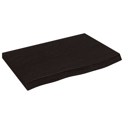 vidaXL Wandregal Dunkelbraun 60x40x(2-4) cm Massivholz Eiche Behandelt