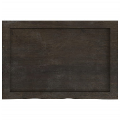 vidaXL Wandregal Dunkelbraun 60x40x(2-4) cm Massivholz Eiche Behandelt