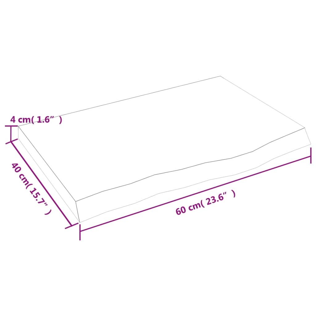 vidaXL Wandregal Dunkelbraun 60x40x(2-4) cm Massivholz Eiche Behandelt