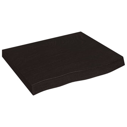 vidaXL Wandregal Dunkelbraun 60x50x(2-6) cm Massivholz Eiche Behandelt
