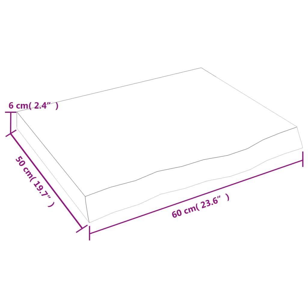 vidaXL Wandregal Dunkelbraun 60x50x(2-6) cm Massivholz Eiche Behandelt