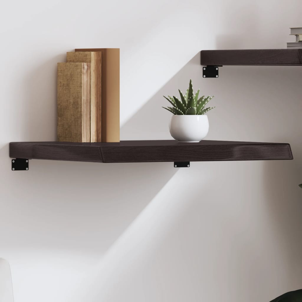 vidaXL Wandregal Dunkelbraun 60x50x(2-6) cm Massivholz Eiche Behandelt