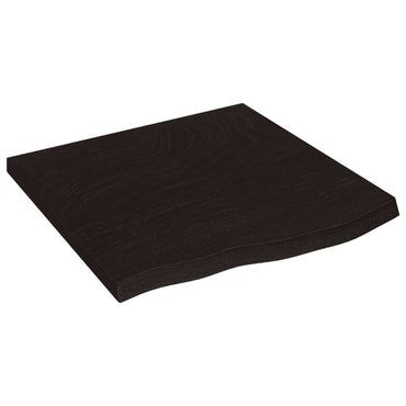 vidaXL Wandregal Dunkelbraun 60x60x(2-4) cm Massivholz Eiche Behandelt