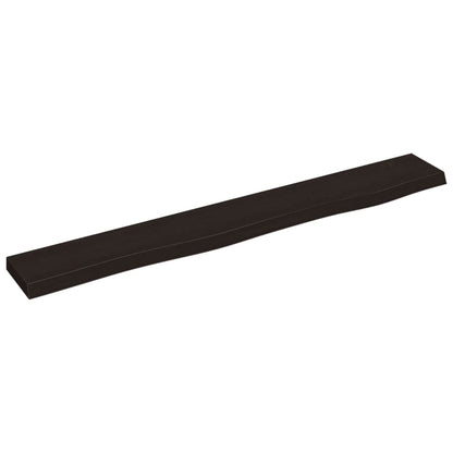 vidaXL Wandregal Dunkelbraun 80x10x2 cm Massivholz Eiche Behandelt
