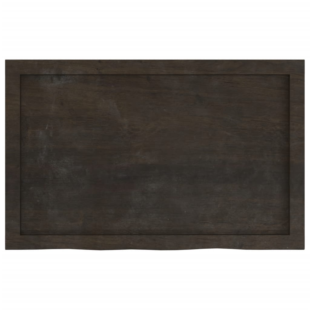 vidaXL Wandregal Dunkelbraun 80x50x(2-6) cm Massivholz Eiche Behandelt