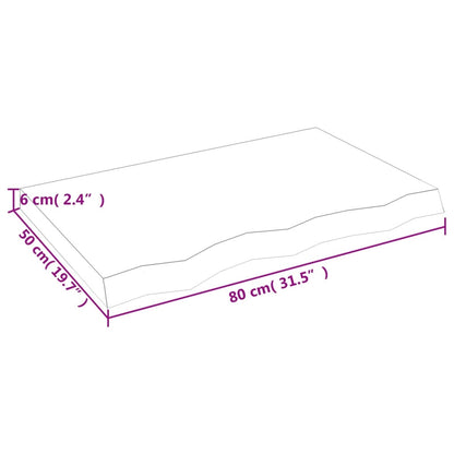 vidaXL Wandregal Dunkelbraun 80x50x(2-6) cm Massivholz Eiche Behandelt