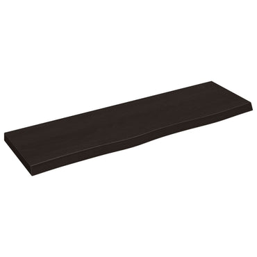 vidaXL Wandregal Dunkelbraun 100x30x(2-4)cm Massivholz Eiche Behandelt