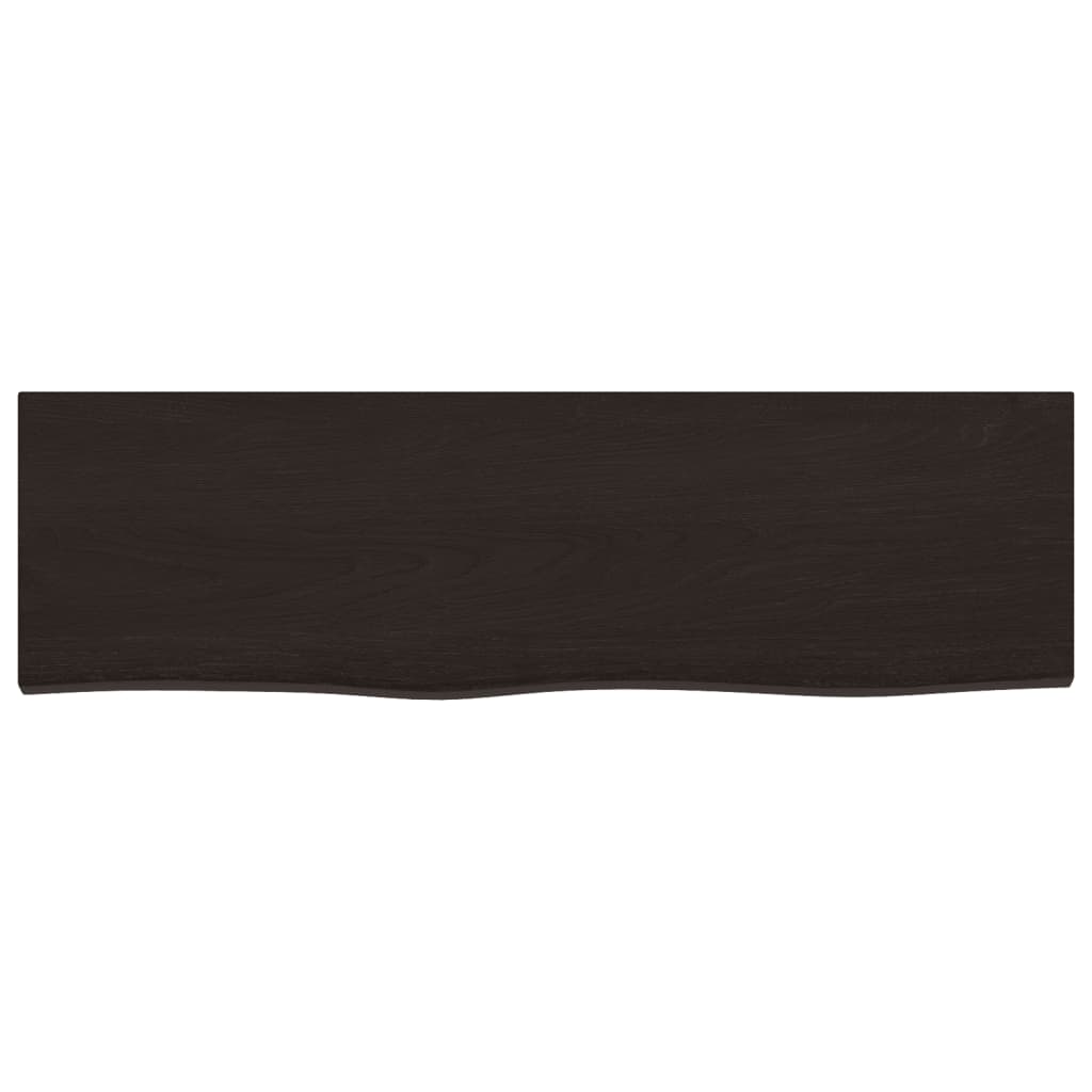 vidaXL Wandregal Dunkelbraun 100x30x(2-4)cm Massivholz Eiche Behandelt