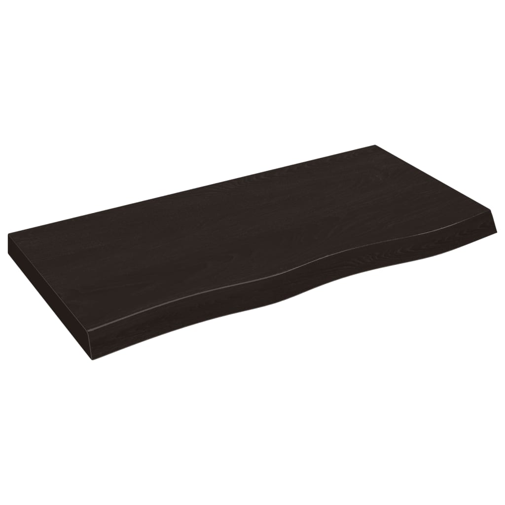 vidaXL Wandregal Dunkelbraun 100x50x(2-6)cm Massivholz Eiche Behandelt