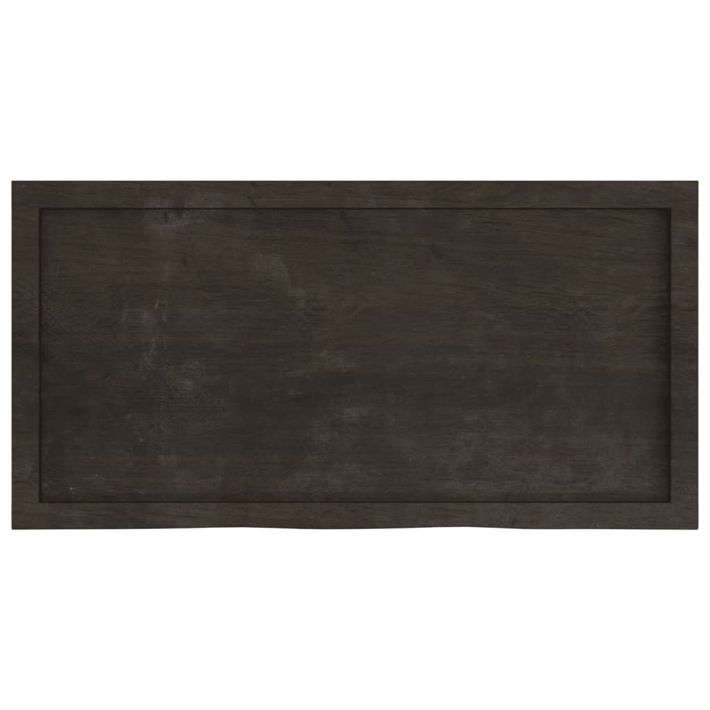 vidaXL Wandregal Dunkelbraun 100x50x(2-6)cm Massivholz Eiche Behandelt