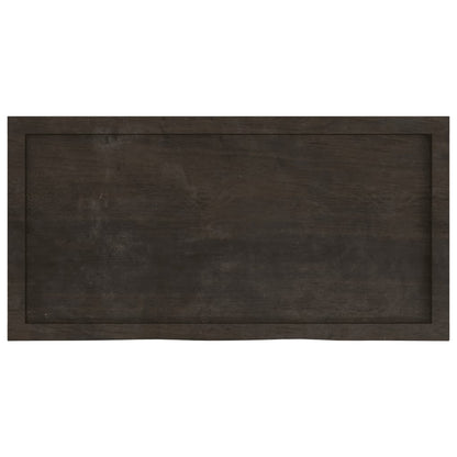 vidaXL Wandregal Dunkelbraun 100x50x(2-6)cm Massivholz Eiche Behandelt