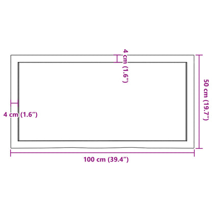 vidaXL Wandregal Dunkelbraun 100x50x(2-6)cm Massivholz Eiche Behandelt