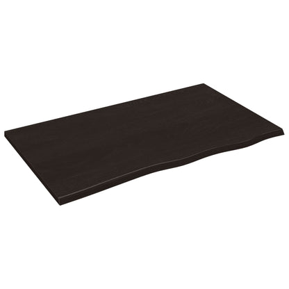 vidaXL Wandregal Dunkelbraun 100x60x2 cm Massivholz Eiche Behandelt