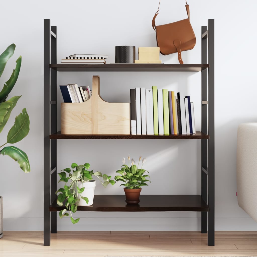 vidaXL Wandregal Dunkelbraun 100x60x2 cm Massivholz Eiche Behandelt