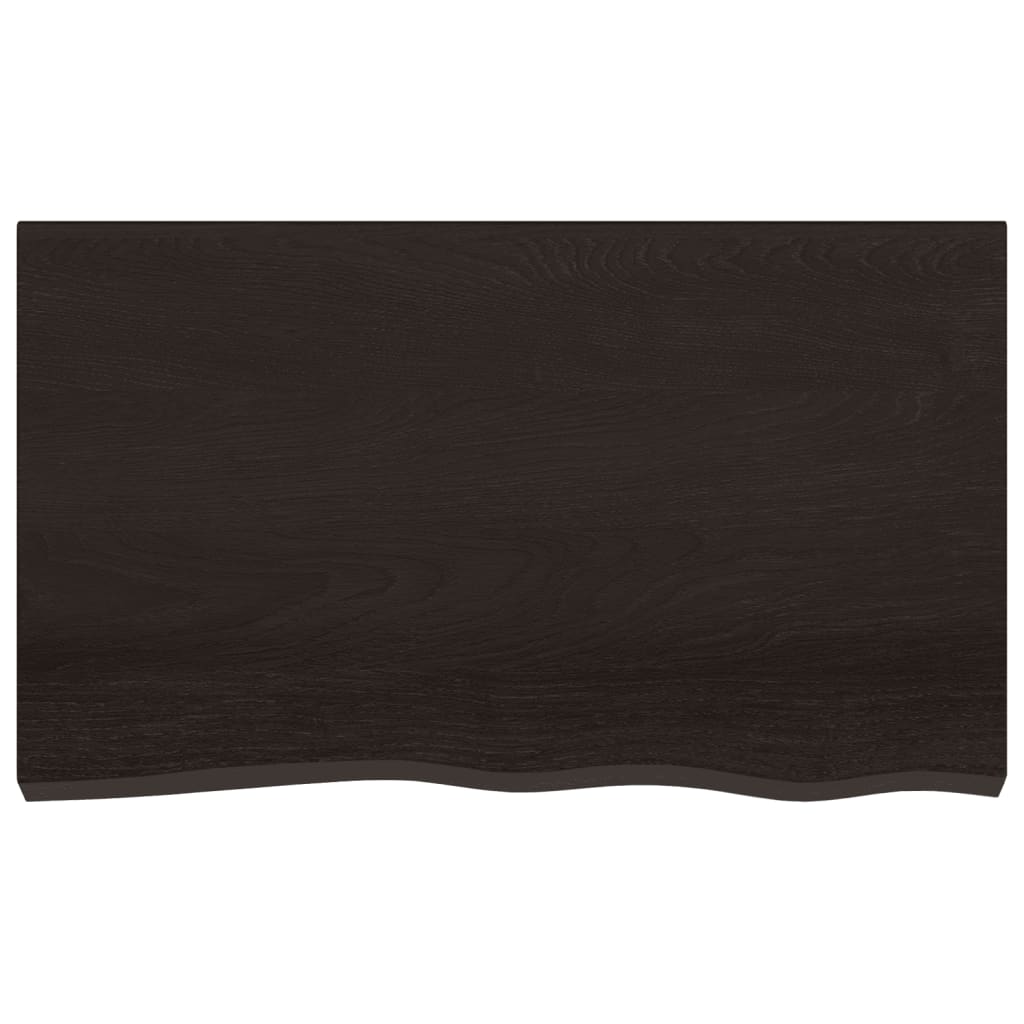 vidaXL Wandregal Dunkelbraun 100x60x2 cm Massivholz Eiche Behandelt