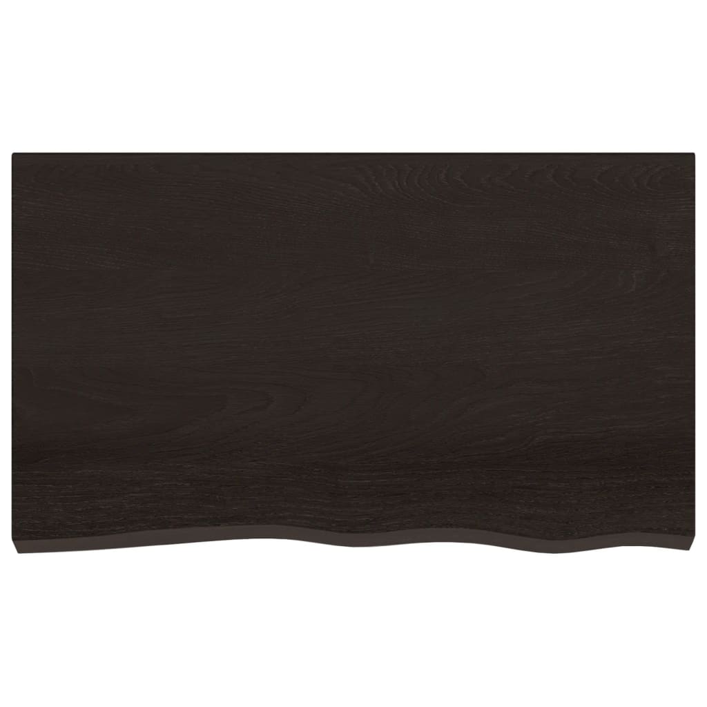 vidaXL Wandregal Dunkelbraun 100x60x(2-6)cm Massivholz Eiche Behandelt